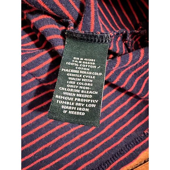 Lauren Ralph Lauren Women's Top, Red/Blue Striped Criss Cross Size L - Picture 5 of 7